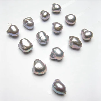 Pilka pilka spalva perlų apyrankė bangle pusiau baroko ašarų lašas netaisyklingos formos natūralių gėlo vandens Dirbtiniu būdu išauginti perlai moterims
