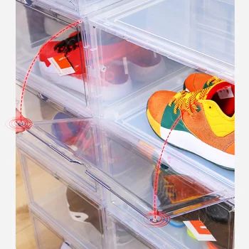 Plastikiniai Batų dėžės Magnetinio Didina Dulkėms Batai Talpykla Ekranas Langelį Atveju Turėtojas Organizatorius organizador de zapatos