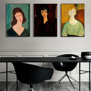Portretas Seksuali Moteris Drobės dailininko Amedeo Modigliani Garsaus Sienos Meno Postes Ir Spausdina Abstraktusis Menas, Nuotraukas, Cuadros