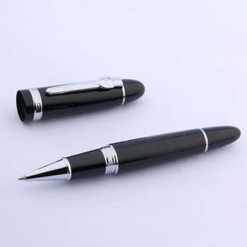 Prabangos prekės Jinhao 159 Rollerball Pen Black metalo elegante Su Tvist Sidabro DOVANA Office rašalo rašikliai prekes