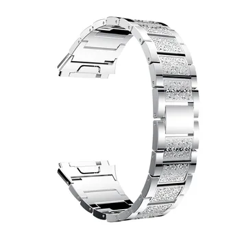 Prabangūs Krištolo Legiruotojo plieno Watchband už Fitbit Joninių dirželiai Smart Priedų Pakeitimo Apyrankė smart Laikrodžiai su deimantu