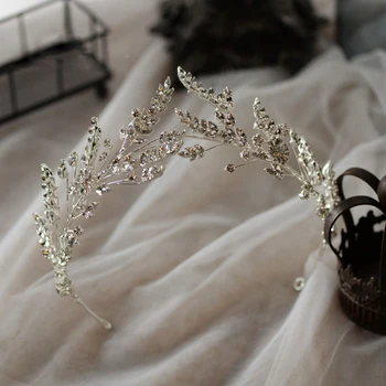 Princesė Brides Tiara Headpieces Kristalų Cirkonis Nuotakos Plaukų Headpieces Vestuvių Plaukų Aksesuarai