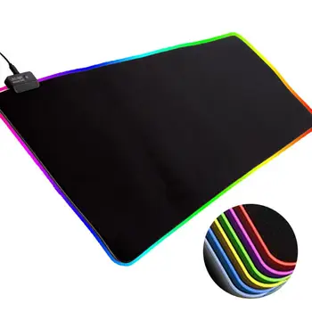 RGB Žaidimų Pelės Mygtukai Dideli, neslidžia Pelės Mygtukai Žaidėjus LED Kompiuterio Pelės Kilimėlis Kilimėlis su Apšvietimu klaviatūros, Pelės Kilimėlis