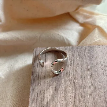 RUIYI Nekilnojamojo 925 Sterlingas Sidabro Minimalistinė Geometrinių Raktu Dizainas, Elegantiškos Žiedai Moterų Mados Subtilus, Originalus dizainas Nišą Žiedai