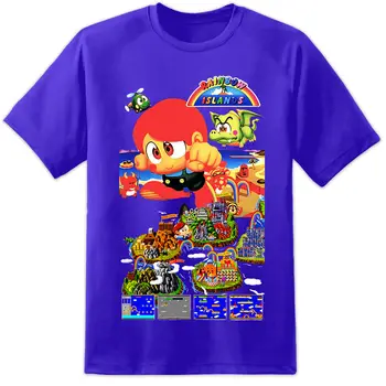 Rainbow Salų Bubble Bobble Retro Žaidimų Marškinėliai SNES Nintendo ps4 xbox Amiga Animacinių filmų marškinėliai vyrams Unisex Naujas Mados marškinėlius