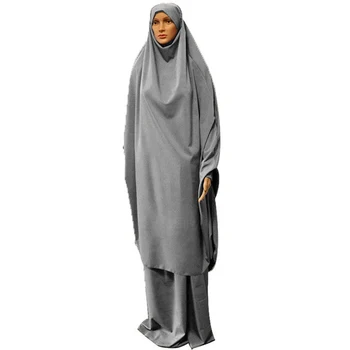 Ramadanas Musulmonų Maldos Hijab Drabužių Abaja 2Pecs Suknelė Islamo Jilbab Kuklus Burqas Khimar Arabų Moterų Apdaras Visiškai Padengti Maxi Kaftan