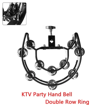 Ranka Bell Šalies Kompaktiškas Dvivietis Half Moon Būgno KTV Varpai Tamburinas Muzikos Instrumentai dviejų eilių Žiedas Melodingo Garso