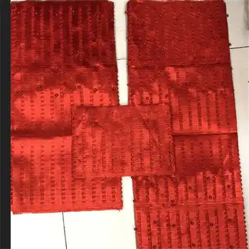 Raudona Nigerijos Headtie Gele Aso Oke Audinio Galvos Kaklaraištis Aso Oke Dizaino Afrikos Gele&Ipele Vestuvių moterims, 14 spalva -L5
