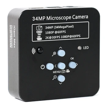 Reguliuojamas Kryptimi, Išsakant Rankos Ramstis, Apkabos, + 34MP HDMI, USB Video Kamerą, 3,5 X-90X Zoom Simul Židinio Trinokulinis Mikroskopą