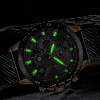 Relojes Hombre LIGE High-end dizaino verslo kvarco Žiūrėti Vyrų Tinklinio Visiškai Plieno, atsparus Vandeniui Sporto Chronograph vyriški Laikrodžiai Vyras