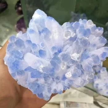 Retas gamtos mėlyna kristalų sankaupos mineralinių pavyzdys vestuvių dekoravimas akvariumas 400-450g