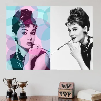 Retro Audrey Hepburn Portretas Drobė Spausdina Šiuolaikinės Tapybos Plakatai Sienos Menas Nuotraukas Kambarį Namuose Namas Miegamojo Puošimas