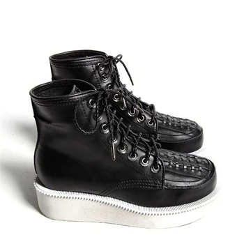 Rudens-Žiemos Vyrų Kariniai batai suvarstomi High-top Platforma batų natūralios odos batai Vyrų Kulkšnies Motociklo batai 033