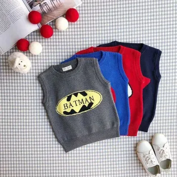 Rudenį dalyje kūdikių berniukų siuvinėjimo megztinis berniukas animaciją megztinis liemenė Vaikų drabužiai