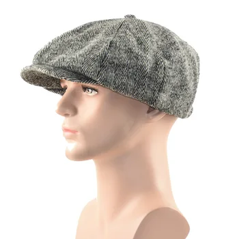 Rudenį, žiemą naujas dryžuotas antis kalba skrybėlę Europos vėjo vyrų kepurę retro vėjo direktorius priekį skrybėlę laikraščio vaikų skrybėlę