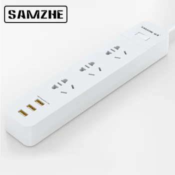 SAMZHE Galios juostiniai Lizdas Nešiojamų Juostelės kištukinis Adapteris su 3 USB Daugiafunkcinis protingų Namų Elektronika