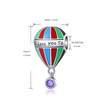 SG rekomenduojame Sidabras 925 balionas pakabukai su spalvinga juostele emalio Karoliukais Tinka Originalios Europoje Apyrankė 