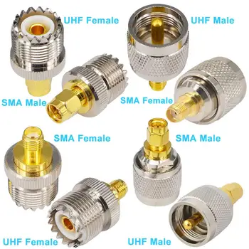 SMA Male SMA Female RF, Coaxial Koaksialinis Kabelis su 10 VNT SMA į UHF F Adapteris Kit for RF Applications/CB Radijo/nešiojamosios Radijo