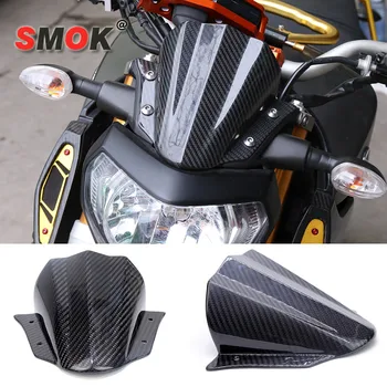 SMOK Motociklo Modifikuoti Priedai Anglies Pluošto Priekinio stiklo pertvara nuo Vėjo prekinis, galinis Stiklo Už Yamaha MT-09 MT 09 MT09 FZ-09 FZ09 2