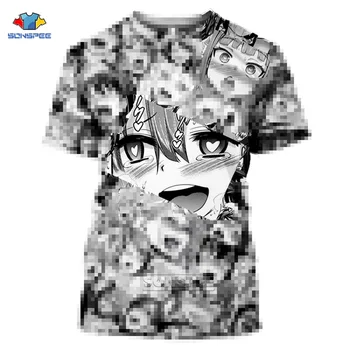 SONSPEE Japonija Hentai Anime Ahegao Marškinėliai 3D Spausdinimo Vasaros Atsitiktinis Viršų trumpomis Rankovėmis Mados T-shirt Hip-Hop Streetwear Moterys Vyrai