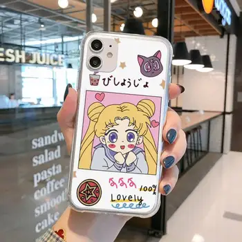 Sailor Moon Mielas Kawaii Usagi Tsukino Neo-Karalienė Telefono dėklas skirtas iPhone 11 12 5 6 S C SE Plus