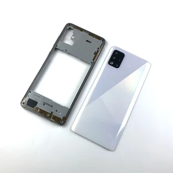 Samsung Galaxy A51 2020 A515F A515FN A515X A515 Originalios Būsto Važiuoklės Viduryje Kadrą Galinį Dangtelį+Fotoaparato Objektyvo Dangtelis+Logo
