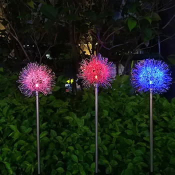 Saulės šviesos diodų (LED) kiaulpienių žiedų vejos lempos lauko vandeniui sodo kelio terasa kraštovaizdžio puošmena spalvinga šviesos