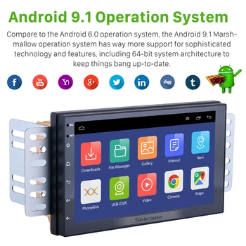 Seicane 2 GB RAM, 32 GB ROM Android 9.1 2Din Universalus Automobilio Radijo, GPS Multimedijos Grotuvo 