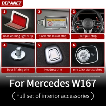 Sidabro vidaus apdailos Mercedes GLE W167 350 450 500e gls w167 450 500 550 x167 interjero dekoravimo reikmenys
