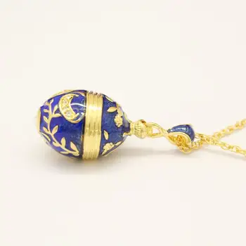 Skaidrių žavesio Nemokamas pristatymas rusijos stiliaus Faberge mėlyna putpelių kiaušinių pakabukas Karoliai, Papuošalai Valentino Diena dovana