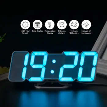 Skaitmenine Laiko, Žadintuvo, LED Sieninis Laikrodis Su 115 Spalvos Nuotolinio Valdymo Skaitmeninis Žiūrėti Naktį Šviesos Magija Darbalaukio Stalo Laikrodis