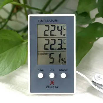 Skaitmeninis Termometras su Drėgmėmačiu Patalpų Lauko Temperatūros Drėgmės Matuoklis Ekrane Stotį Stebėti Indikatorius LCD Ekranas