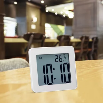 Skaitmeninis Vonios kambarys Laikrodžiai Paprastas LCD Elektroninis Laikrodis atsparus Vandeniui Laikrodžiai Temperatūros Vonios kambarys žadintuvai Kabinti Laikmatis