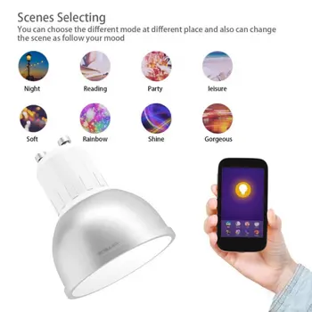Smart Wifi Dėmesio GU10 Balso Aktyvuota Spalva-šviesų Mobiliojo Telefono App Nuotolinio Valdymo pulto Led Lemputės