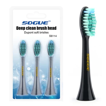 Sogue 3 VNT Sonic Dantų Šepetėliu Vadovai FDA Elektriniai dantų Šepetėlis galvutės, Švelnus Natūralus Blukimas S-6114 už Sogue dantų šepetėlį S51 S61