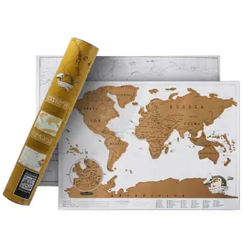 Subraižyti išjungti Pasaulio Žemėlapis Kelionės Žemėlapis Plakatas Lengva Braižymo Aukso Folija Atskleidžia, Vertina bet kurį Kelionių Entuziastas