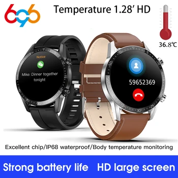 T03 Smart Watch Vyrų EKG PPG Širdies ritmas, Kūno temperatūra stebėti IP68 Vandeniui Fitness Tracker Smartwatch PK L13 T1 L7 X6 R8 T9