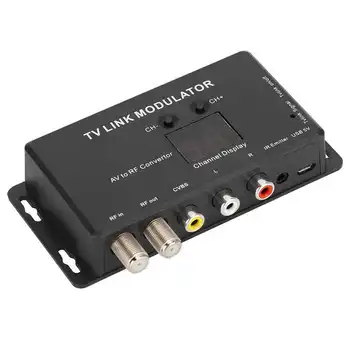 TM70 UHF TELEVIZIJOS NUORODĄ Moduliatorius AV RF, Konverteris IR Extender su 21 Kanalo Ekranas, PAL/NTSC pasirinktinai Aukštos Kokybės Plastiko, Juoda