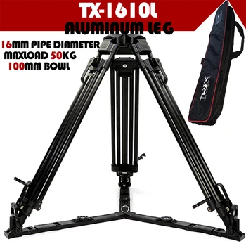 TX-1610L Apkrova 50kg Aliuminio Trikojo kojos Vaizdo Kamera profesionalus trikojis stovas Visos 100mm Dubenėlį 100mm Skysčio Drage Vadovas
