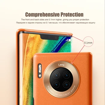 Telefoną Atveju Huawei Mate 30 Pro Ultra Plonas Apsauginis Orange Sunku VNT Verslo atsparus smūgiams Lenktas Padengti Funda Už 