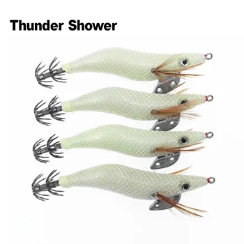 Thundershower 8pcs/daug 2.5# 3.5# Baltas Krevetes, Kalmarai Kabliukai, Žvejybos Masalas Jūros Žvejybos Kalmarai Stendai