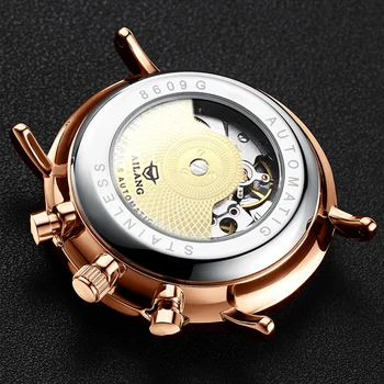 Top prabangos prekės Safyro stiklas vyriški laikrodžiai likvidavimo automatinė kilpa laikrodžiai Šveicarijos pavarų dėžės Plieno diržas metalo naras žiūrėti vyras