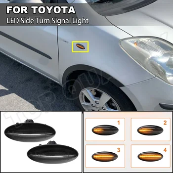 Toyota Yaris Vitz Auris Corolla Verso 2009-2018 2 Gabalas LED Dinaminis Šoniniai Gabaritiniai Posūkio Signalo Eilės Šviesos Indikatorių Lempos