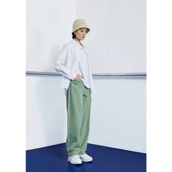 Toyouth Moterų Balti Džinsai Baggy Tiesiai Pločio Kojų Kelnės Atsitiktinis Palaidų Streetwear Džinsinio Audinio Kelnės