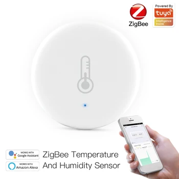 Tuya Smart ZigBee Smart Temperatūros Ir Drėgmės Jutiklis Baterija Saugumo Su Tuya Smart Gyvenimo App 