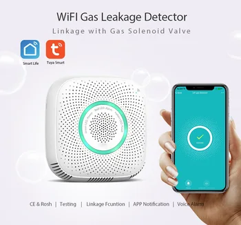 Tuya WiFi DUJŲ (SND Nuotėkio Jutiklis, signalizacija Gaisro Saugumo detektorius APP Kontroliuoti Saugos smart home Nuotėkio jutiklis