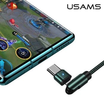 USAMS 2A 1m USB C Tipo Pasukti Greito Įkrovimo USB C Kabelio Tipas-C Kabelio Laidą, Įkroviklį Xiami mi9 Redmi 8 Pastaba Samsung S20 S8