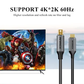 USB Tipo C 3.1-Mini DisplayPort Cable DP 4K Display Port Adapteris, skirtas Xiaomi Sąsiuvinis Oro 