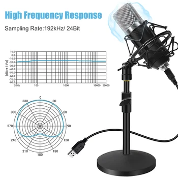 Usb BM700 Mikrofonas Podcasting Usb Microfono Rinkinį, Skirtą Kompiuterį, Nustatyti Usb Mikrofon Žaidimų Microfone Kondensatoriaus Transliacijos