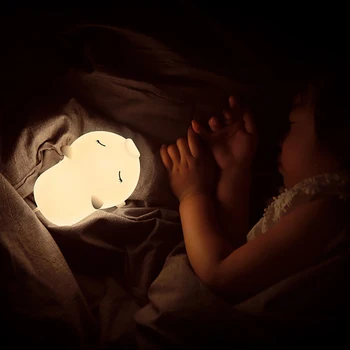 Vaikai Naktį Šviesos Piggy LED Jutiklinis Kontrolės naktinė lempa Nuotaika Lempa Nešiojama USB Įkrovimo Multi-Spalva Keičiasi Miegamojo Lempa